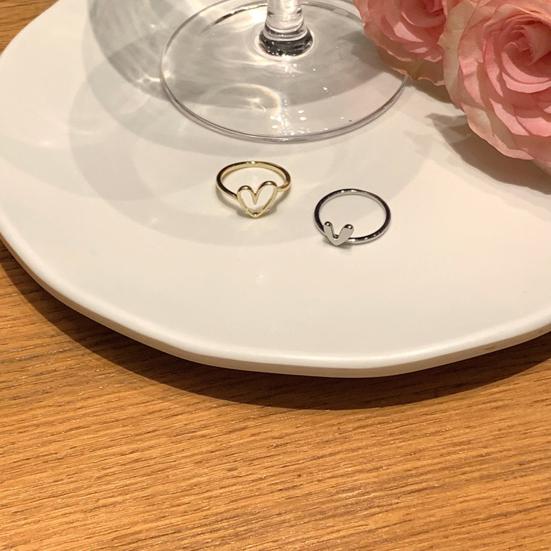 1 Set Women Ring with Greeting Card Irregular Personality Mother's Day Gift Hollow Love