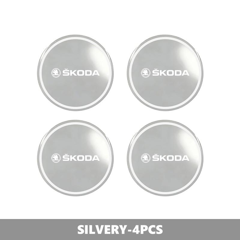 AAAAS1 For Skoda 4PCS 56mm Car Wheel Tire Hub Center Sticker Badge Accessories Octavia A5 A7 RS Fabia Superb Rapid Karoq
