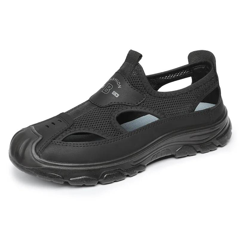2024 Summer Sandals, Men's Mesh Breathable Shoes, Hollow Outdoor Leisure and Water wading Shoes, Baotou Tuo Men's