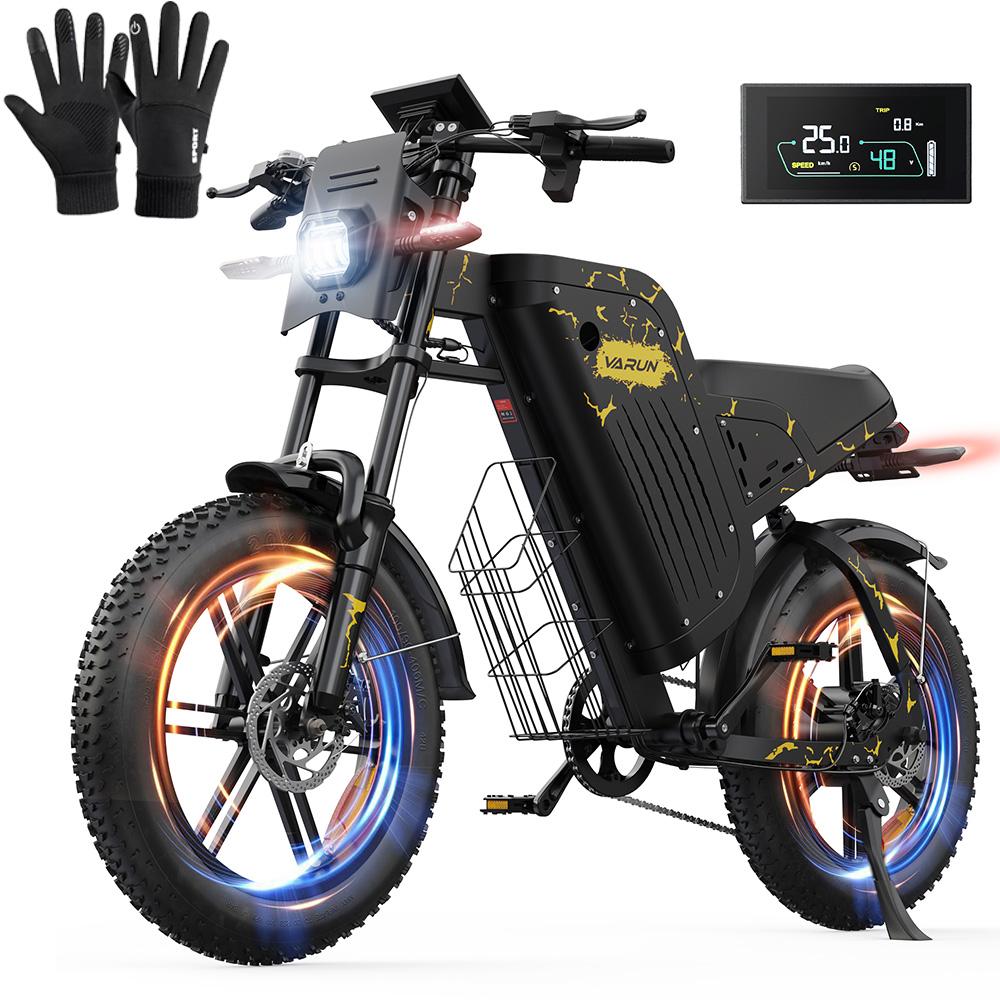 Elektrofahrrad All-Terrain VARUN 1000W Motor Erwachsenen E-Bike 48V 31.5AH Vollfederung Höchstgeschwindigkeit 45Km/h 7 Gänge Zuladung 150Kg X-Plorer Beast