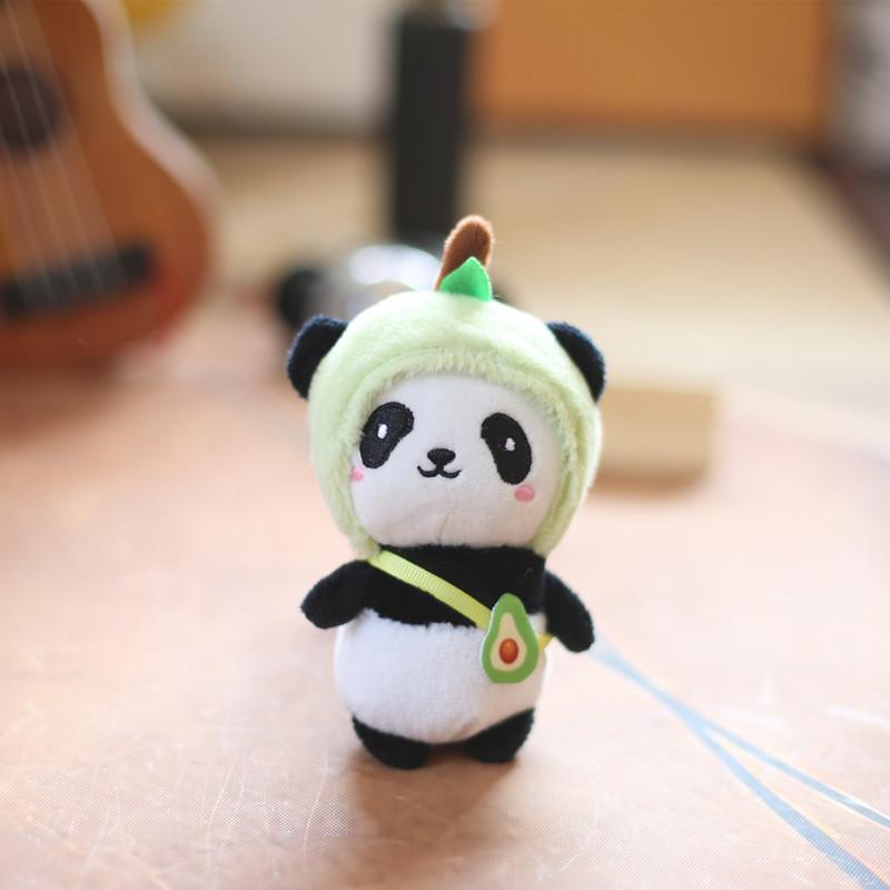 

Panda Fruit Pendant Keychain Doll Cartoon Plush Toy Accessories Soft Gift Girl зелёный