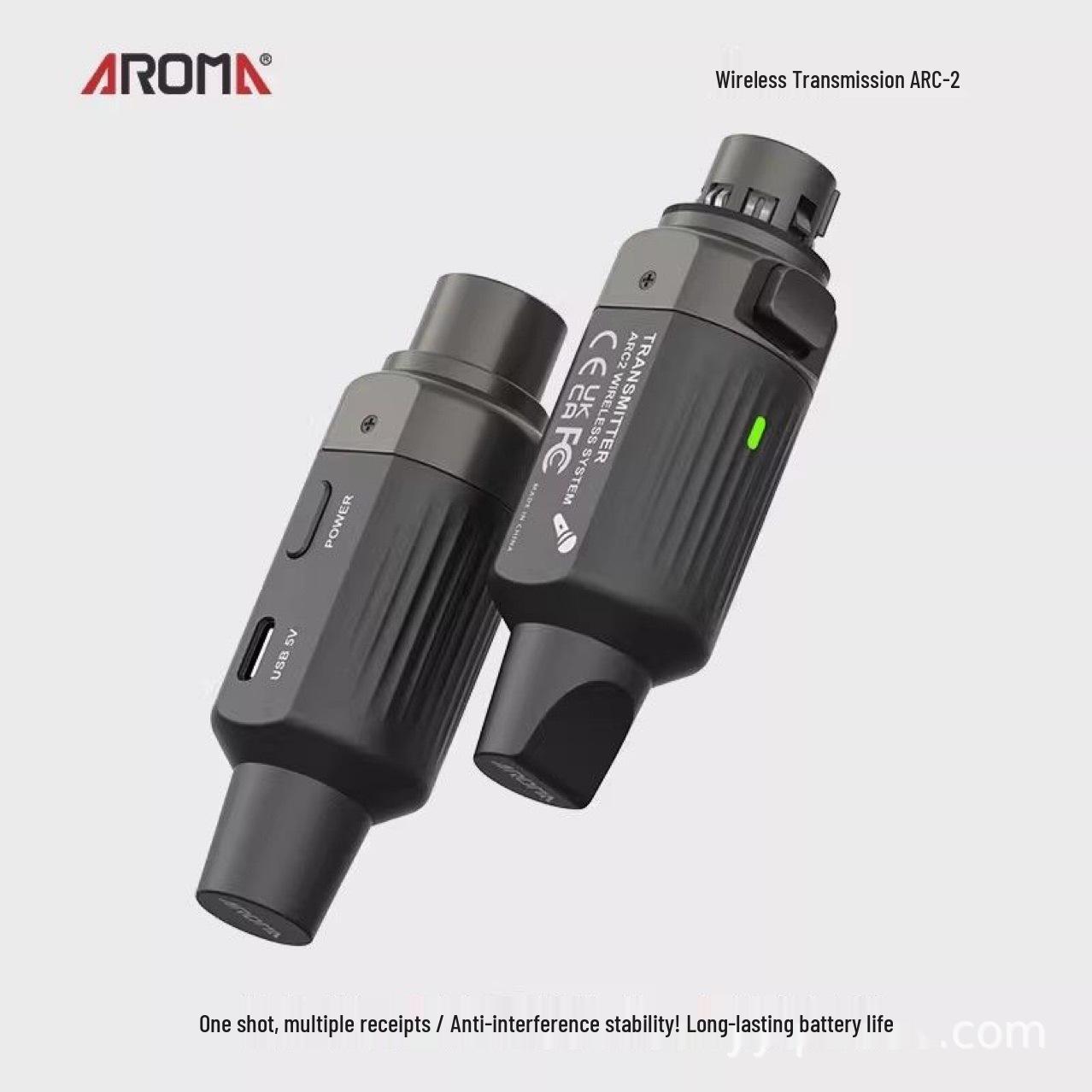 

AROMA ARC-2 Wireless Transceiver: Convert Wired Microphone to Wireless for Canon Interface, Rechargeable Microphone Transceiver