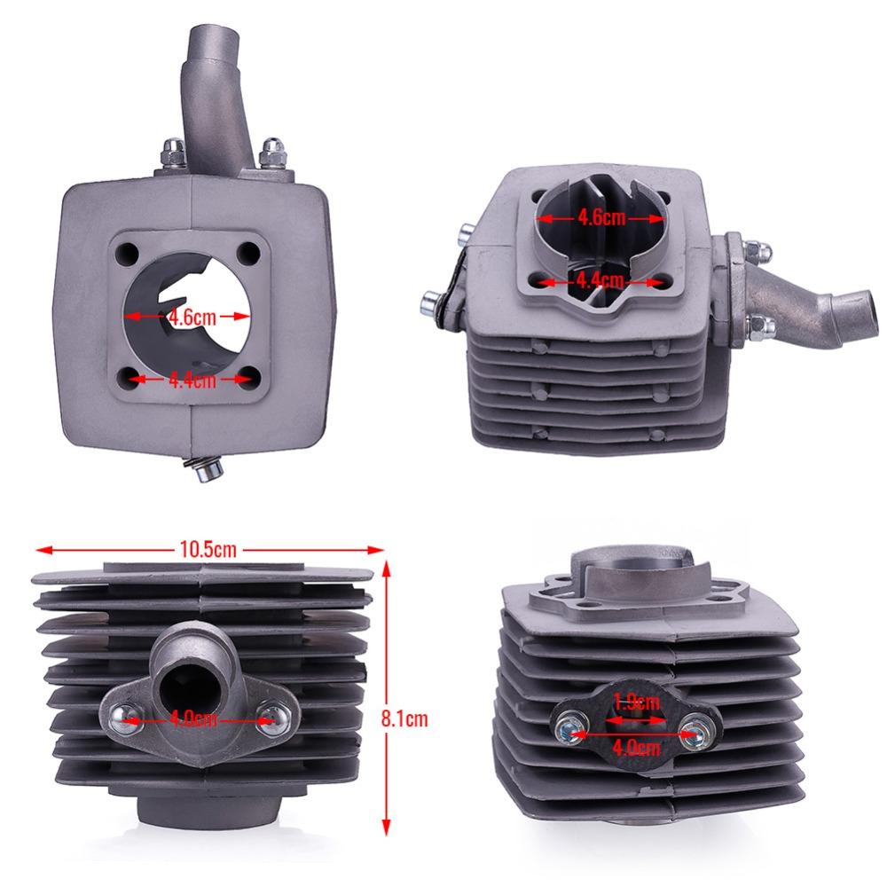 DIY Chain Tensioner Fit 80cc Engine Motor Cylinder Piston 40mm 2 In1 Racing Reed Valve Muffler Pipe For Engine Motorized Bike