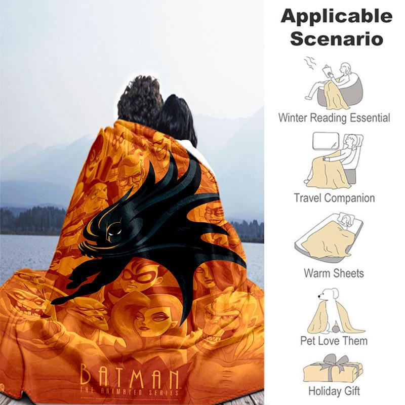 1pc Batman: The Animated Series Cartoon Blanket,Portable Throw for Travel & Camping, All Season Cozy Blanket,Ideal Gift