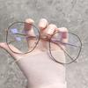 Anti Blue Light Myopia Glasses Women Oversized Polygon Computer Eye Glasses Girls Cute Cat Eye Metal Frame Eyeglasses 0 To -600