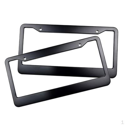 Pair Black Blank License METAL Holder US