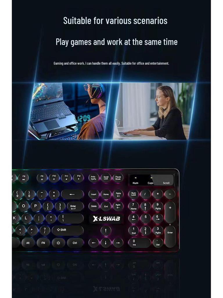 Robotic-Feel Keyboard & Mouse Set for Desktop, Laptop, Gaming, E-Sports, Typing - Special J Keyboard