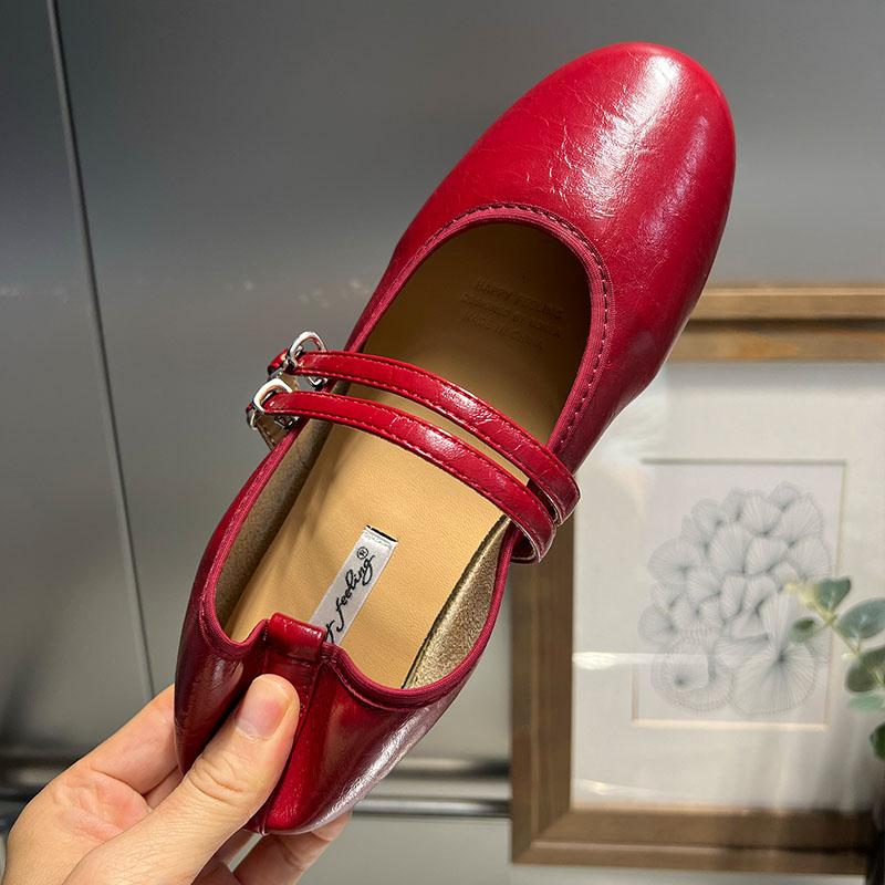 Fashion Footwear Round Toe Ladies Mary Janes Flats Shoes Soft Female Buckle Strap Fashion Shallow Women Flats With Shoes  lady