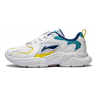 Li Ning Kids Sports Trend Low Top Casual Shoes Kids Casual Shoes White Yellow YKCU076-5