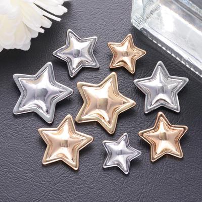 10 Stück 20 mm Oberfläche konvex Pentagramm Metall Schaftknöpfe für Hemd Anzug Pullover Hüte Dekor Nähknopf DIY Bekleidungszubehör