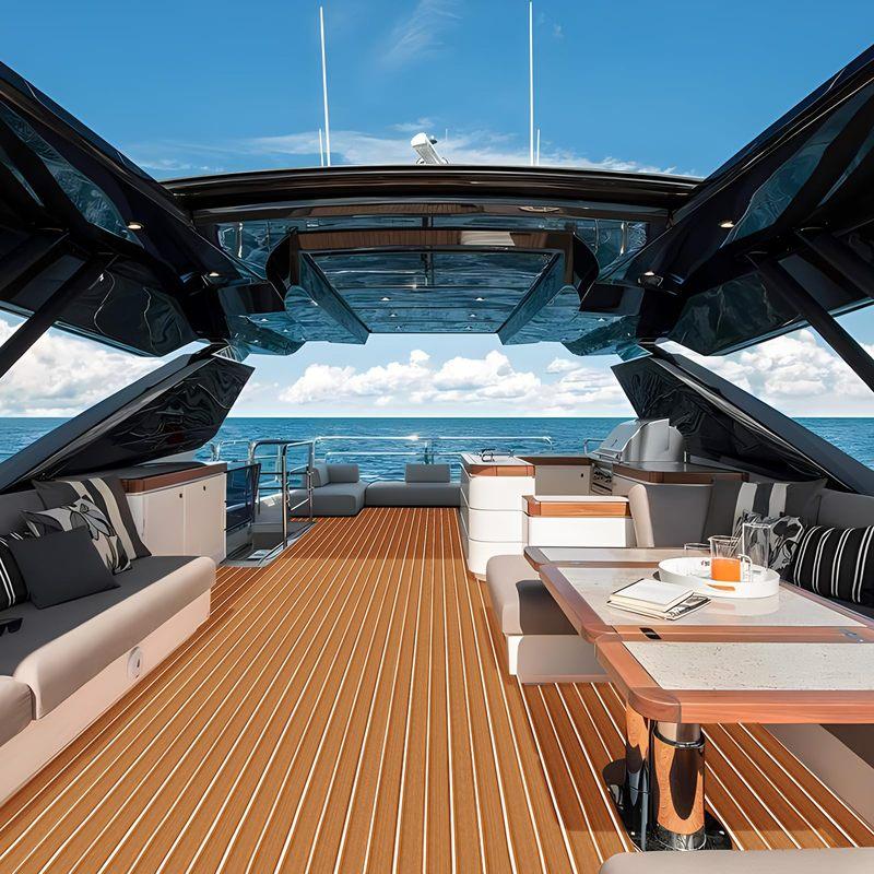 Boat Flooring Eva Foam Mat Deck Sheet Marine Yacht Teak Decking Sheet Adhesive Carpet Decking Pad Anti-Skid 2400x450x6MM