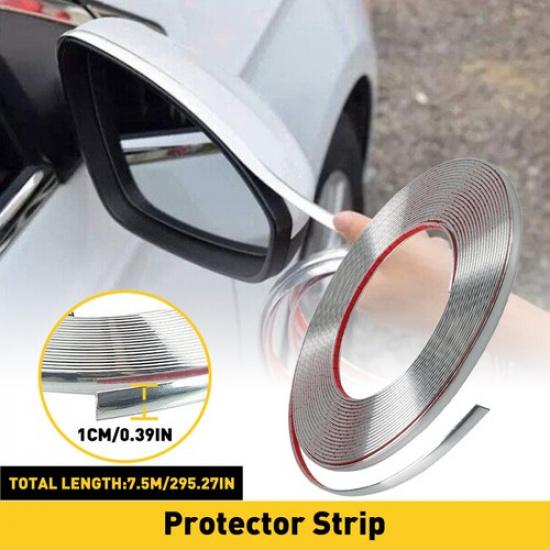 25FT 1CM Chrome Trim Molding Strip Car Door Body Window Bumper Side Protector EA