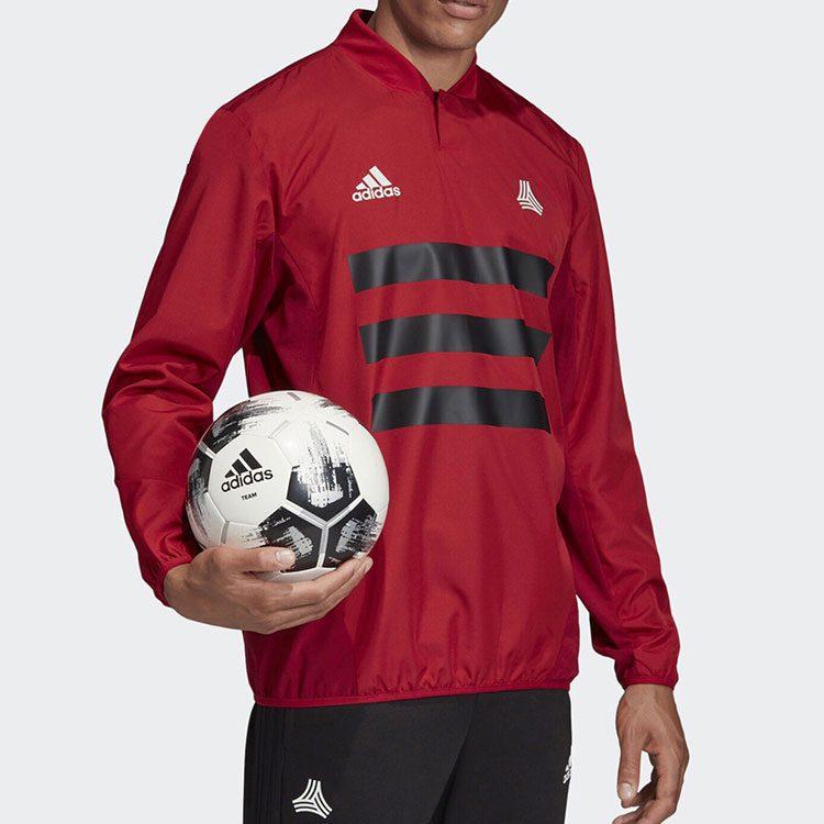 Adidas T Shirts Men's Red Stand Collar Moderate Straight Fit DZ9594