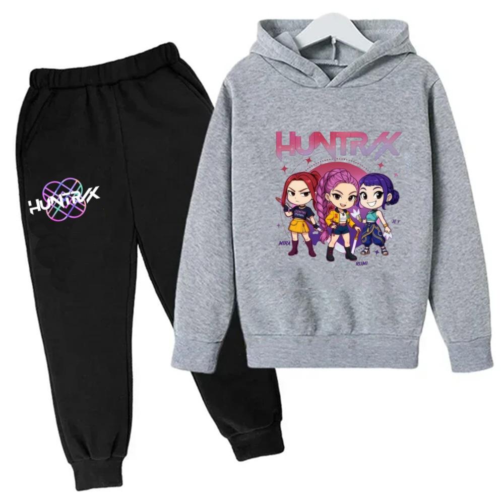

Kpop Demon Hunters Pullover Sweatshirt Trucksuit Cartoon Girls Boy Kids Clothes Movie Korean Style Sets 160