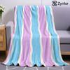 Water Texture Wavy Stripe Lightweight Microfiber Soft Christmas Fleece Blanket Warm Cozy Throw for Bed Office Travel All Season