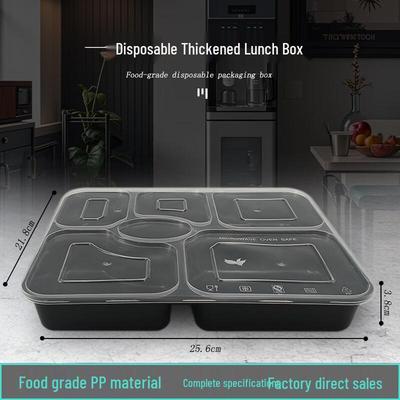 Disposable 6-Compartment Meal Box