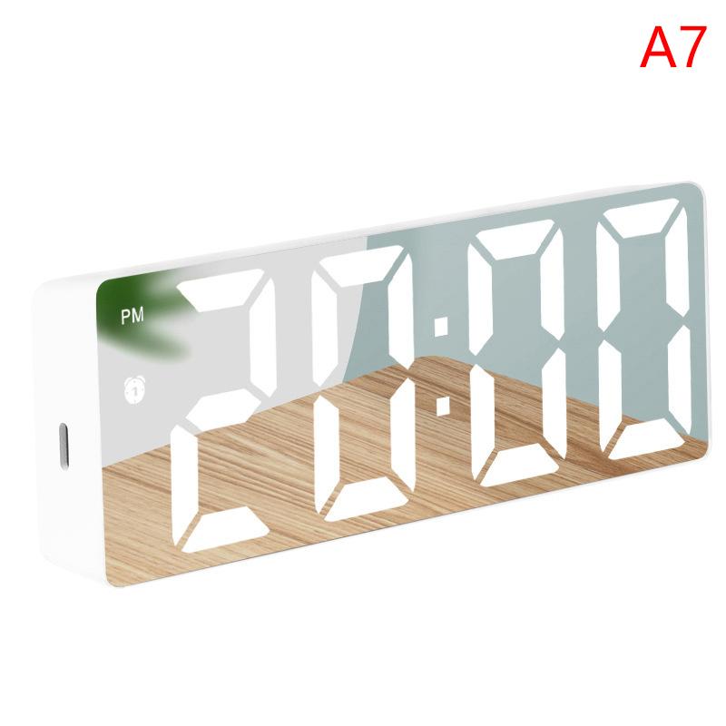 

Цифровые часы в простом стиле Светодиодный будильник Спальня Электронные настольные часы с отображением температуры Регулируемая яркость 12/24