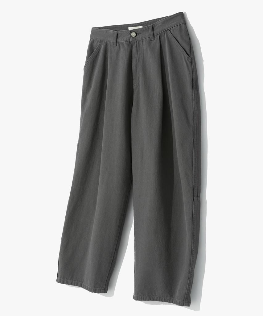 COFWI Wide One-Pleat Cotton Pocket Pants Charcoal