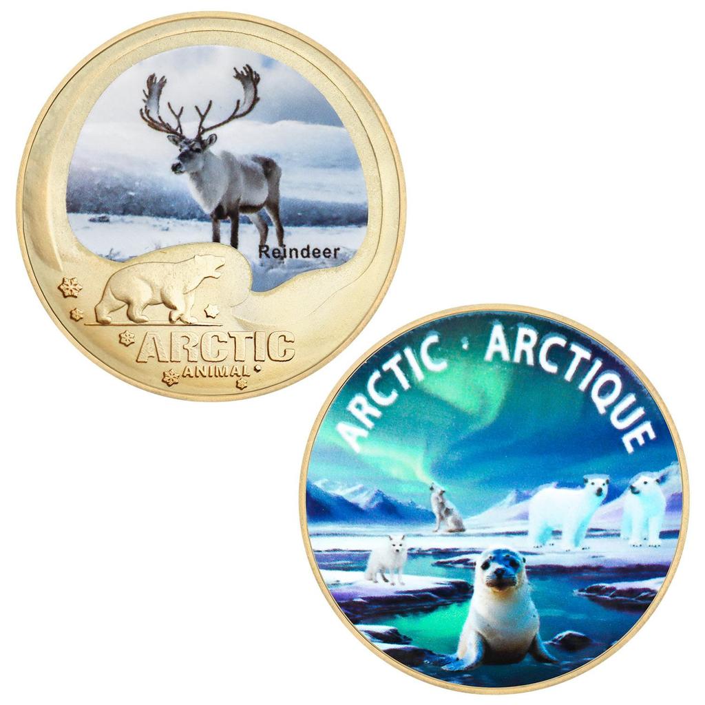 Arctic Island Animal Commemorative Coins, Collecting Commemorative Medals, Enthusiasts Collecting Gifts, Includes gift box