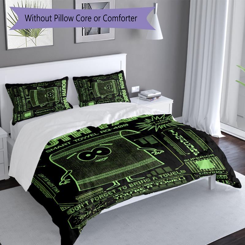 3pcs Towelie pattern bedding set duvet cover set includes duvet cover &pillowcases, perfect all season bedroom decoration & gift