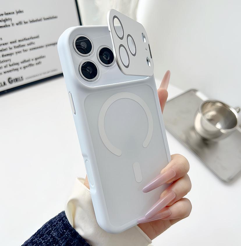 Lens holder, suitable for Apple 18promax mobile phone case, 16 seconds magnetic attraction, large window ip18 all-inclusive 14 anti-drop.