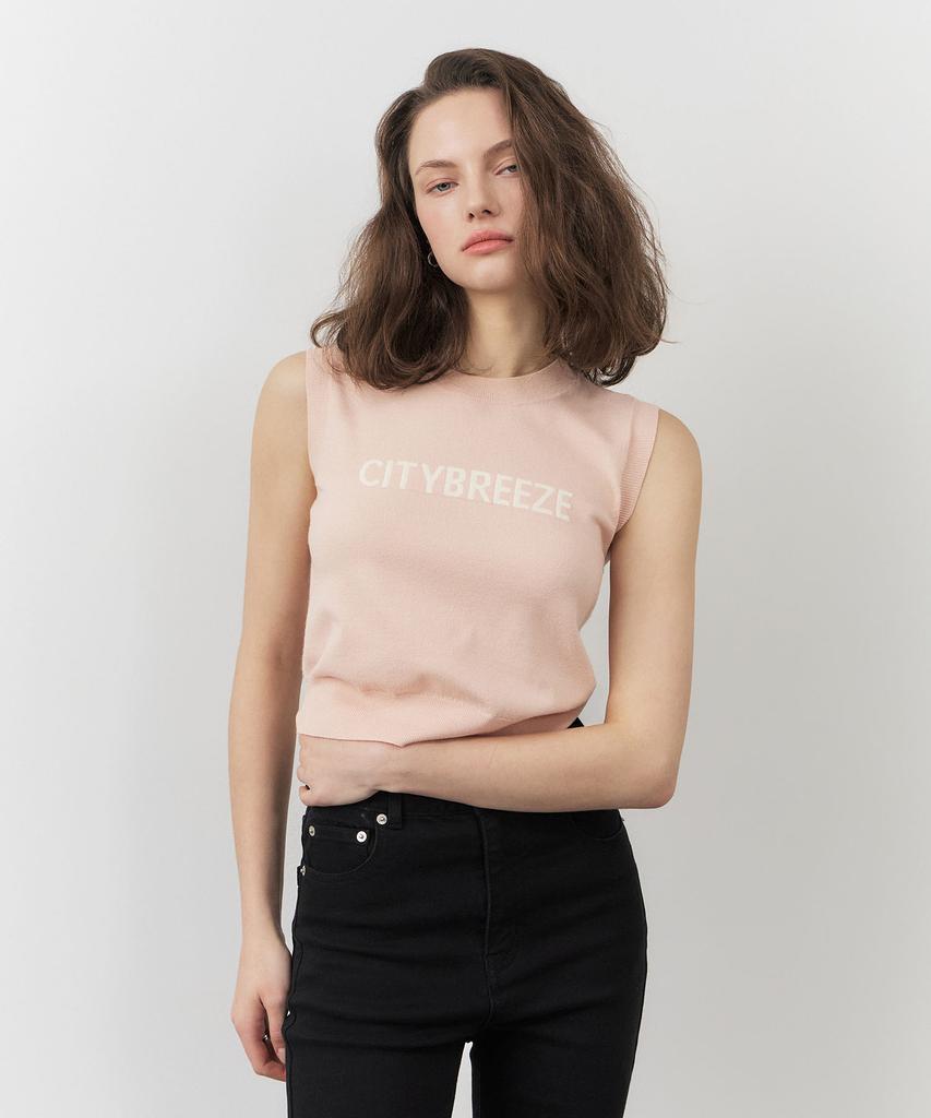 CITYBREEZE City Logo Sleeveless Crop Top_Pink
