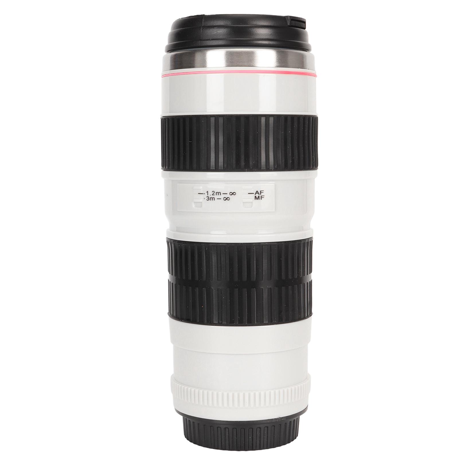 

Camera Lens Coffee Mug Stainless Steel Coffee Mugs Sealed Lids Photographer Camera Mug Travel Coffee Cup for Men Women белый