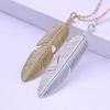 Necklace Delicate Feather Design Alloy Long Jewelry Pendant Necklaces for Daily Life