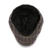 Béret en laine à carreaux pour femmes de style coréen - Casquette polyvalente à huit panneaux pour l'automne et l'hiver