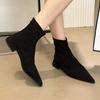 Fashion Leopard Women Ankle Boots Suede Fashion Pointed Toe Shoes Sexy Designer Heeled Boots 2025 Winter Cozy Luxury Mujer Chelsea Botas