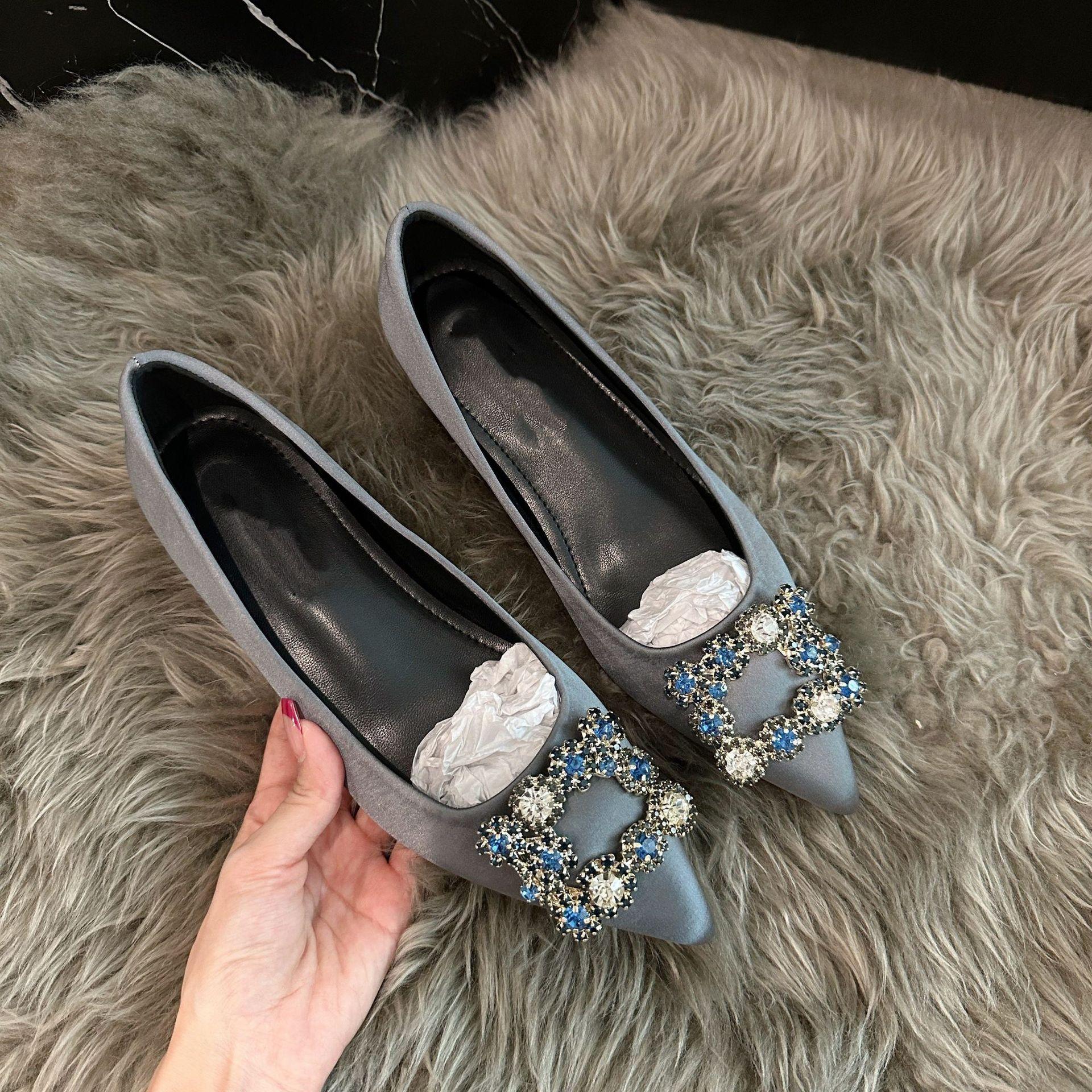 

Rhinestone 5cm inner height increase single shoes femininity women s shoes pointed high heels new French wedding shoes shallow mouth shoes 40 синий