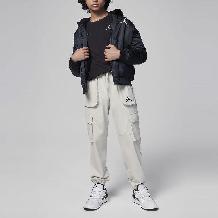 Jordan MJ Letter Print Comfortable Casual Crew Neck Long Sleeve T-Shirt Kids Tops Black HQ7115-010