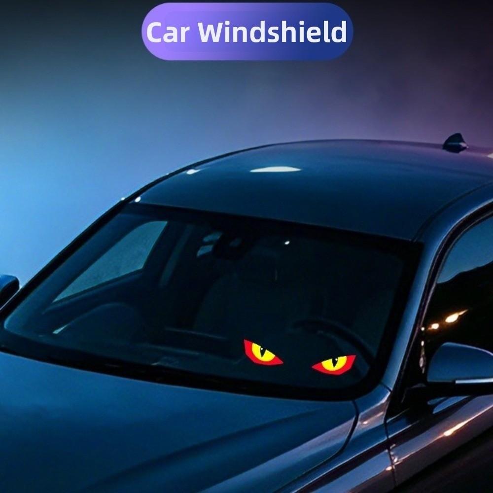 Suction Cup Devil Eyes Car Lights Vibration Lights on Car Warning Light  Car Decoration