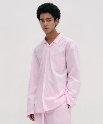 [Lazyz] Stay Stripe Pyjama Lange Mouwen Shirts - Ruw Roze [Verzonden vanuit Korea] 100% Authentiek