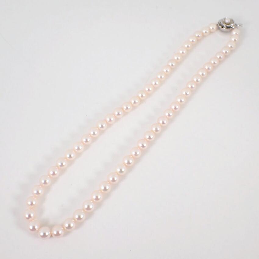 [Used] Akoya Pearl/Pearl Silver 7.0-7.5mm Pearl Necklace/j19-34