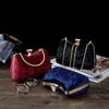 Wholesale Factory Directly Sale Womans Wedding Party Clutch Bags Elegant Small Gift Velvet Night Handbags Navy Blue Hand Bag Sac