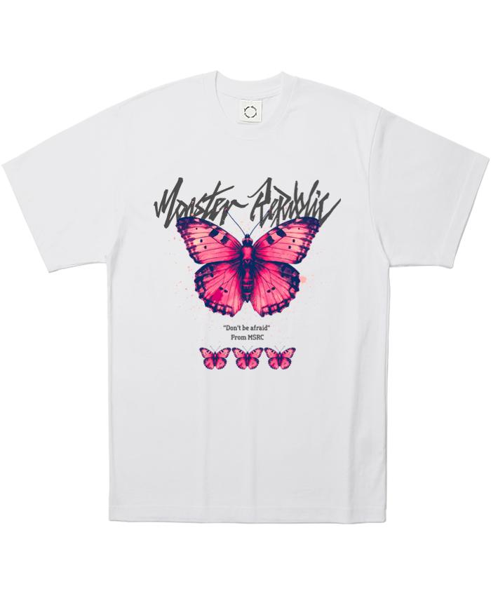 MONSTER REPUBLIC Butterfly Vivid Pink T-Shirt White