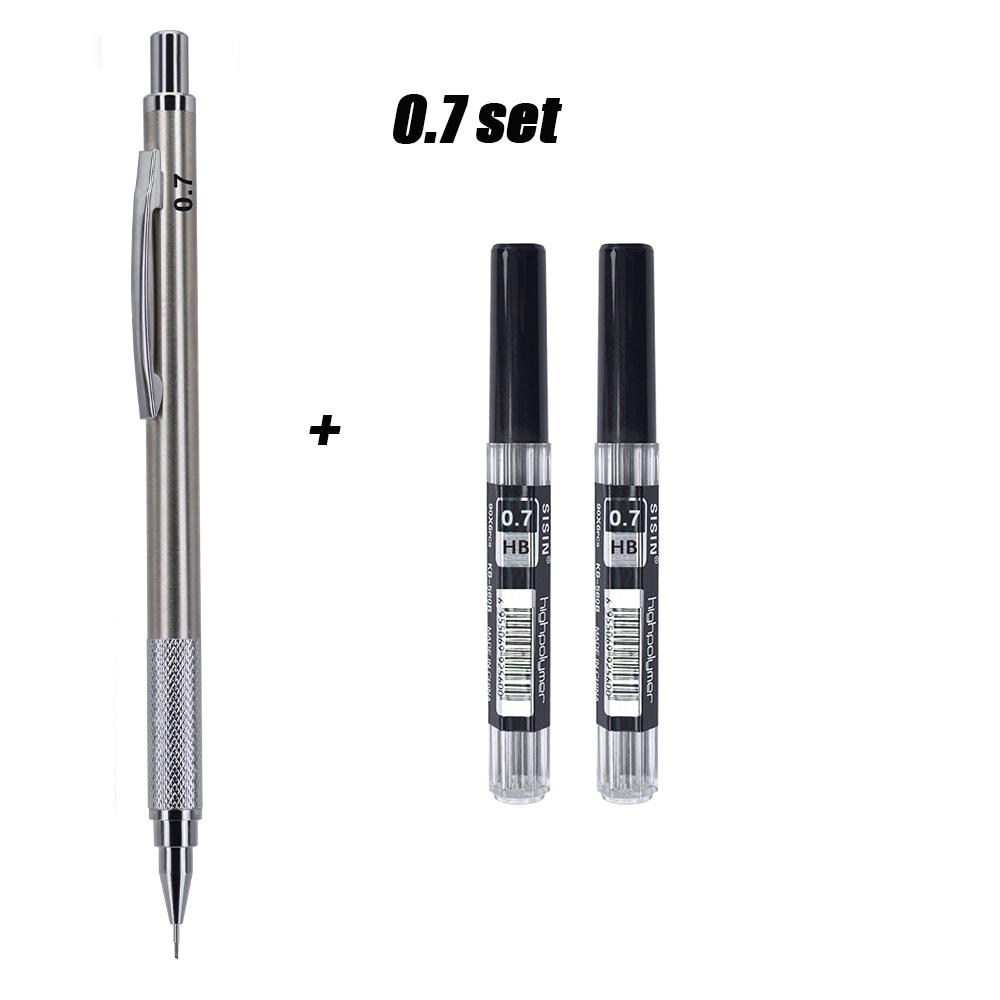 0.3/0.5/0.7/0.9/1.3/2.0mm Mechanical Pencil Set Art Drawing Painting Automatic Pencil with 2box Leads Office School Supply