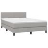 Letto a Doghe con Materasso Grigio Chiaro 140 x 200 cm Tessuto