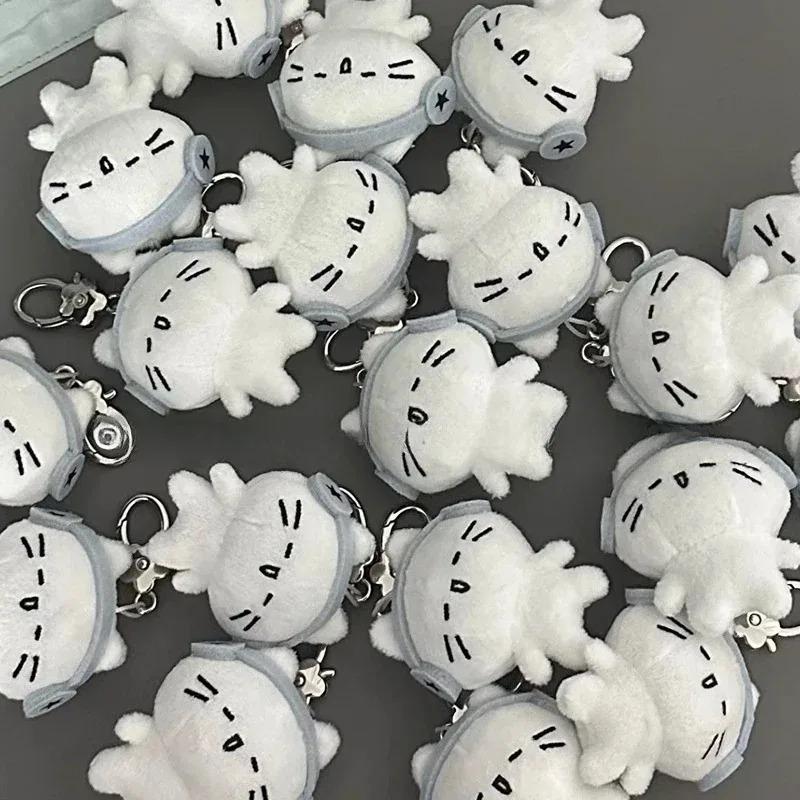 Cute Plush Cat Keychain Headphones Cat Doll Charm Bag Pendant Couple Gifts Kids Backpack Decoration Cartoon Animal Toy Accessory