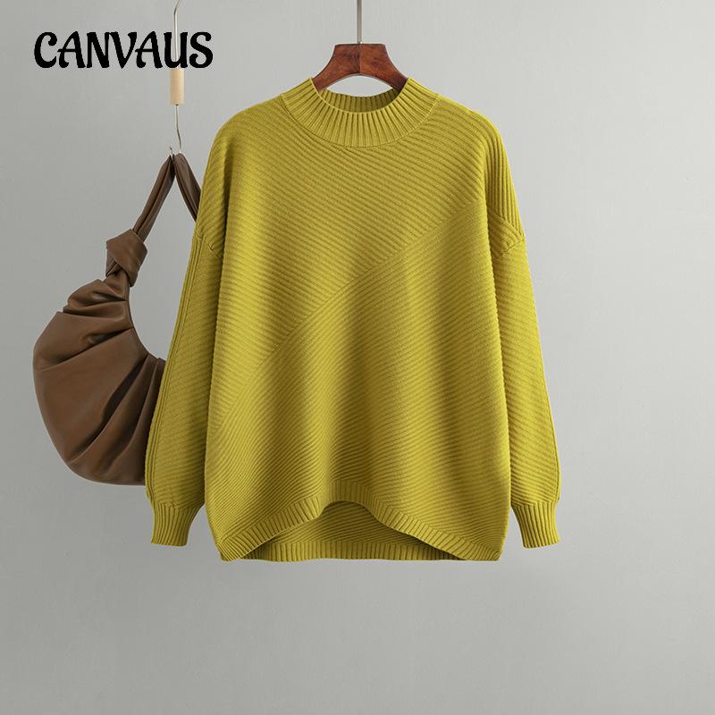 Pull Vintage à manches longues pour femme, haut ample, grande taille, automne et hiver