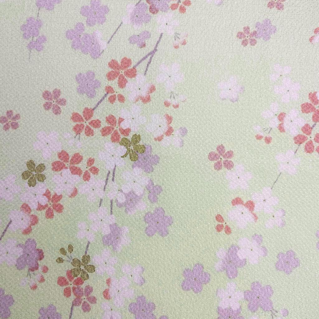 Chiyo Sakura Furoshiki 68cm Wide Rayon Furoshiki Made In Japan Uno's (Cherry Blossom) (Green) -