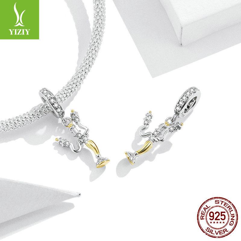 Electroplated Magic Candlestick Diy Beaded Accessory, Fairy Tale S925 Silver Pendant Bsc319