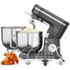 Xverycan Stand Mixer Double Stainless Steel Bowl 500W Pure Copper Motor 6 Speed Settings P Function 3 Attachments Tabletop Mixer for Home and