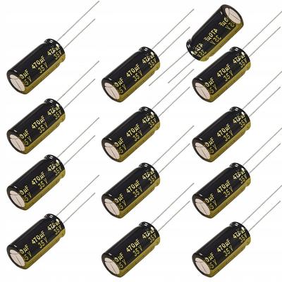 Kondensator Elektrolityczny Low ESR 470uF 35V – Wysoka Efektywność | Wymiary 10x17mm | Zakres Temperatur -40°C ÷ +105°C
