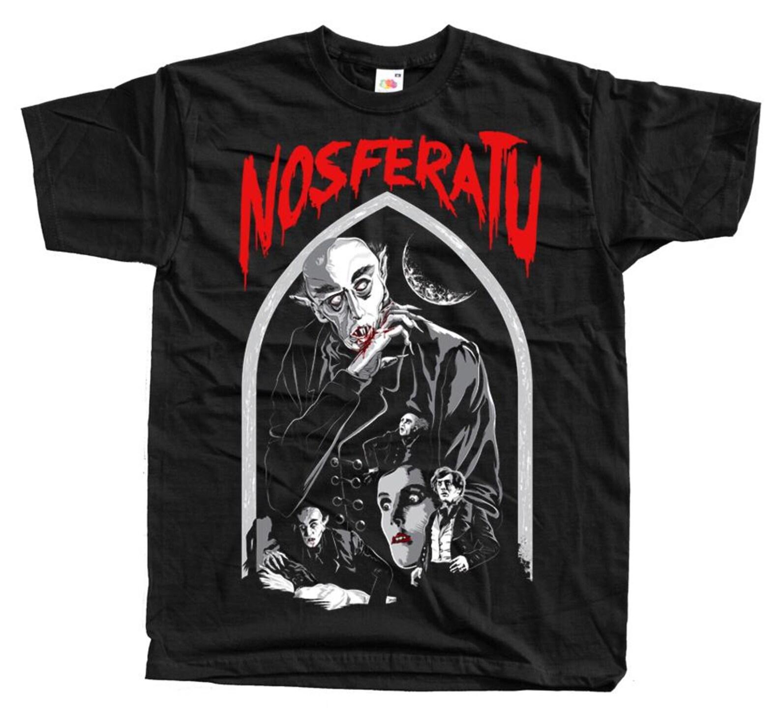 Nosferatu BLACK Horror movie poster T-Shirt Black vintage scary all sizes S-5XL M