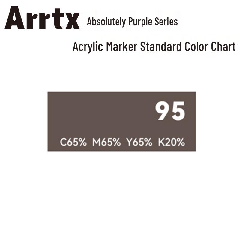 Arrtx Ataishi Akrylový marker s měkkým hrotem, Jeden kus, Absolutní fialová, Styl A/B, 30 barev, Voděodolný, Rychleschnoucí, Krycí.