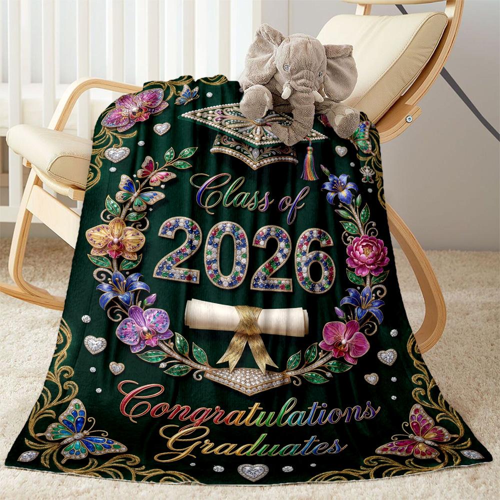 Graduation Motivation Blanket Comfortable Great for Office Seaside Couch Four Seasons Universal Stylish Decor