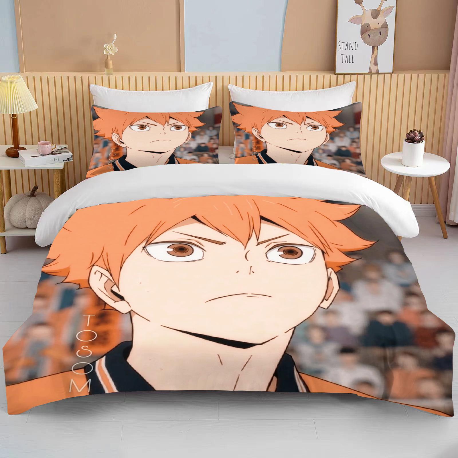 

10 размеров Комплекты постельного белья Haikyuu Мультяжное одеяло Покрывало Аниме Пододеяльник Наволочки Комплекты Взрослые Дети Комплекты постельного белья EU Twin 135X200cm&set