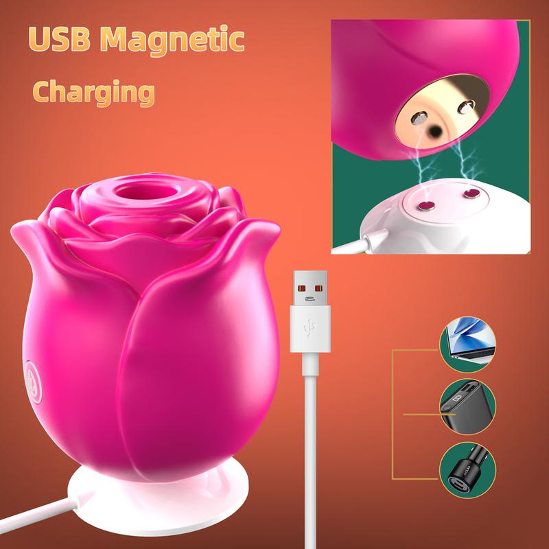 Rose Shape Vagina Sucking Vibrator Nipple Massager Clitoral Vacuum Stimulator Vibrating Female Masturbator Sex Toys for Adults